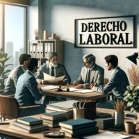 DALL·E 2024-01-17 05.50.33 - An image depicting a scene related to labor law, with a realistic and natural touch. The scene shows a negotiation table in an office environment, whe